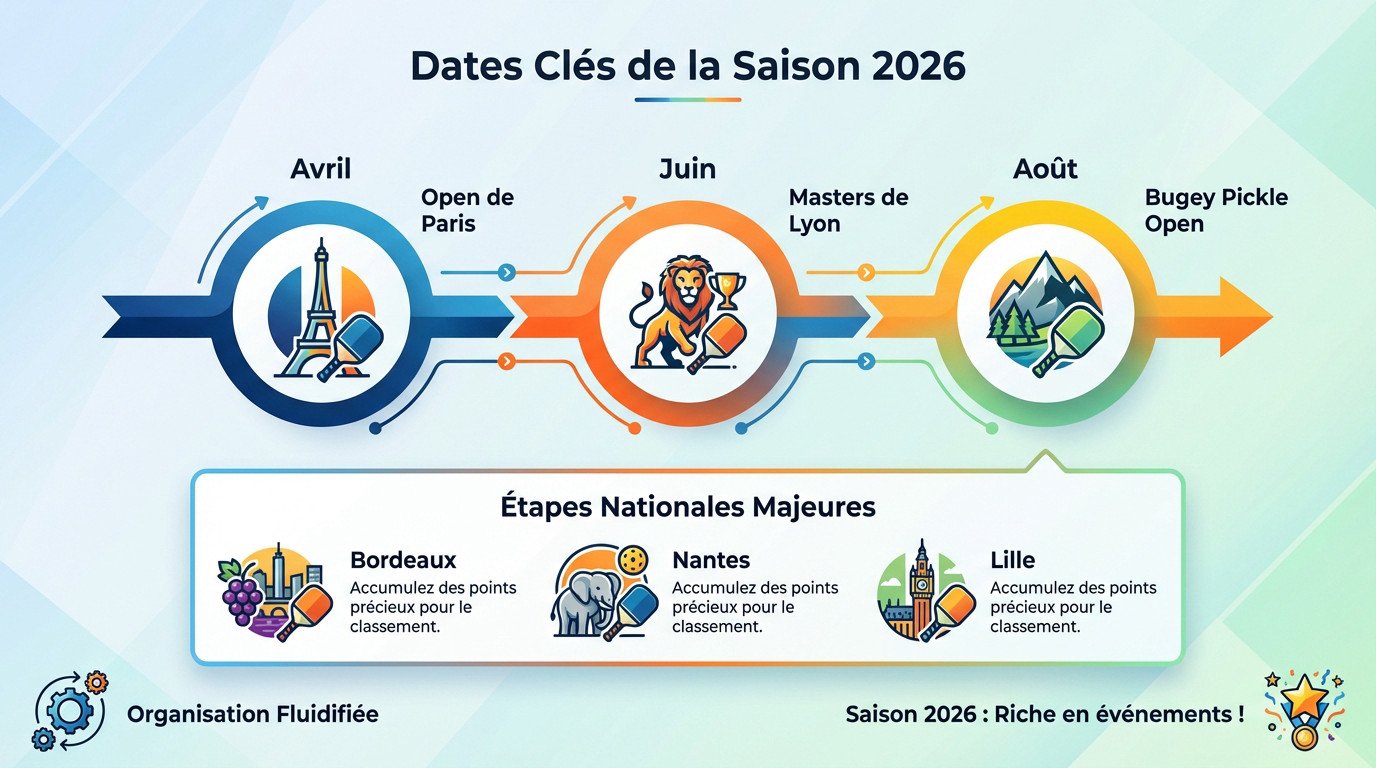 Calendrier des tournois de pickleball en France pour la saison 2026