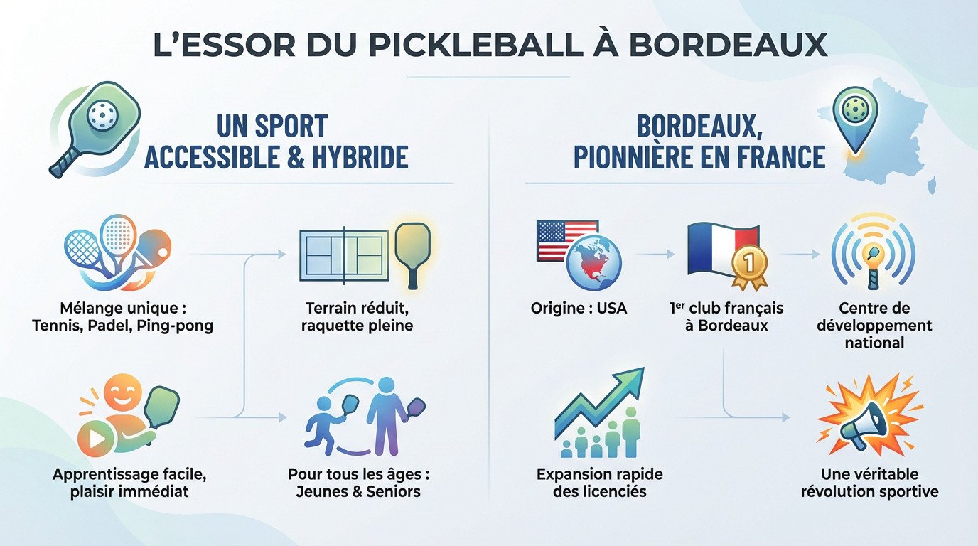 Joueurs de pickleball en action sur un court à Bordeaux